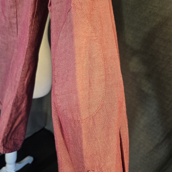 Tommy Hilfiger Womens Button Up Shirt Size M Burgundy/Wine Y2K - Picture 6 of 8